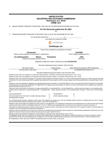 Thumbnail Cantaloupe 10-K Annual Report 2025