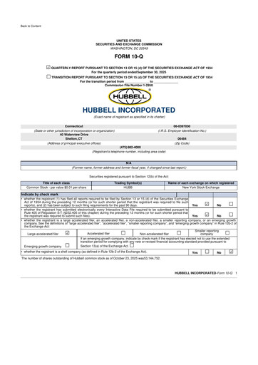 Thumbnail Hubbell 10-Q Quarterly Report FY2025 