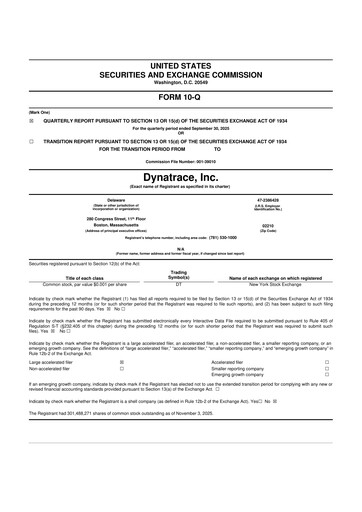 Thumbnail Dynatrace 10-Q Quarterly Report FY2026 