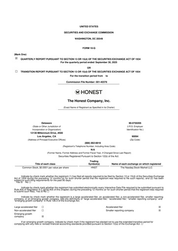 Thumbnail The Honest Company 10-Q Quarterly Report FY2025 