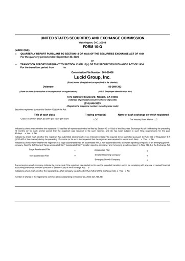 Thumbnail Lucid Motors 10-Q Quarterly Report FY 