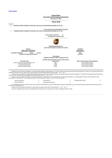 Thumbnail United Parcel Service 10-Q Quarterly Report FY2025 