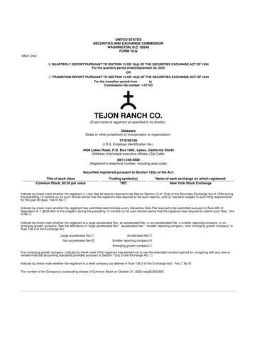 Thumbnail Tejon Ranch
 10-Q Quarterly Report FY2025 