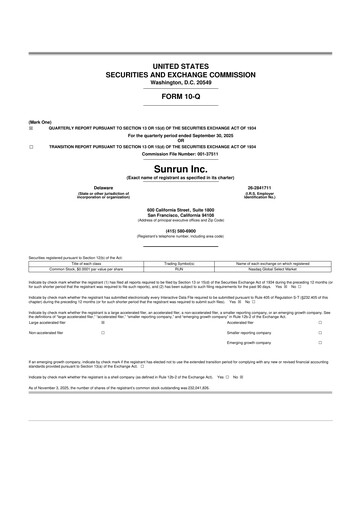 Thumbnail Sunrun
 10-Q Quarterly Report FY2025 