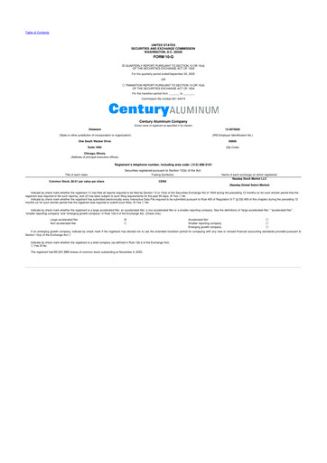 Thumbnail Century Aluminum
 10-Q Quarterly Report FY2025 