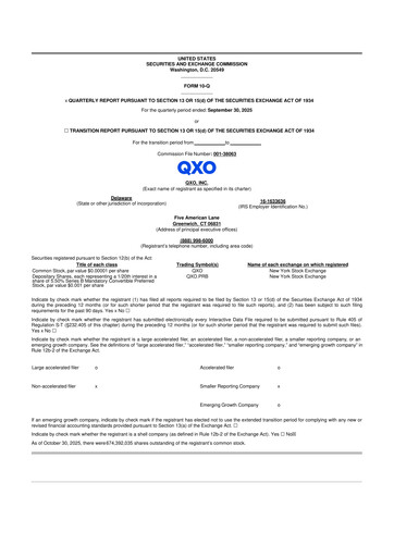 Thumbnail QXO, Inc. 10-Q Quarterly Report FY2025 