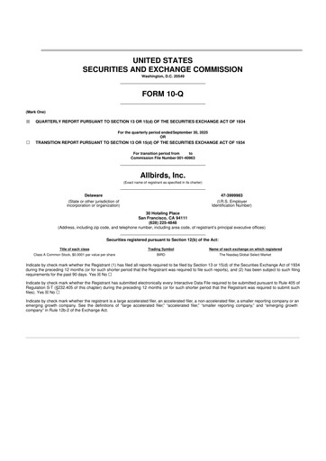 Thumbnail Allbirds 10-Q Quarterly Report FY2025 