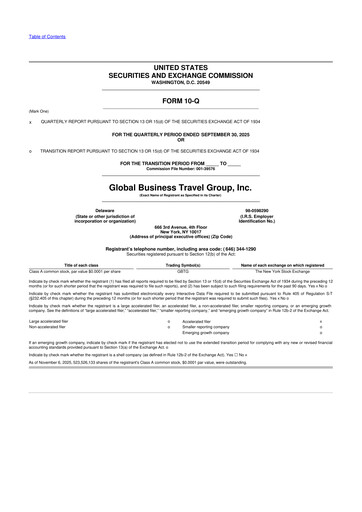Thumbnail Global Business Travel Group 10-Q Quarterly Report FY2025 
