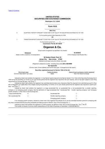 Miniature Organon 10-Q Rapport trimestriel 2025 