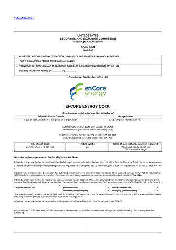 Miniature enCore Energy 10-Q Rapport trimestriel 2025 
