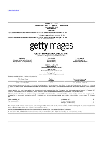 Miniature Getty Images 10-Q Rapport trimestriel 2025 