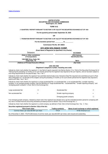 Miniature Hyliion 10-Q Rapport trimestriel 2025 