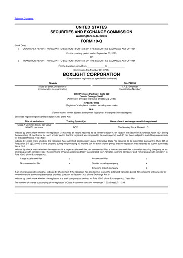 Miniature Boxlight
 10-Q Rapport trimestriel 2025 