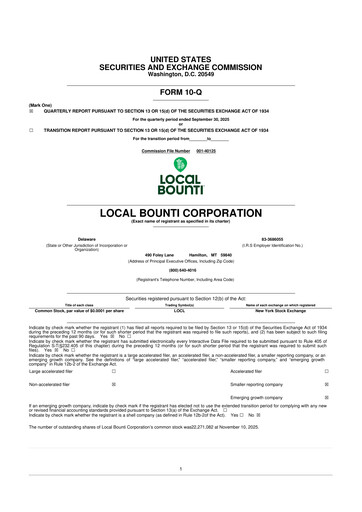 Thumbnail Local Bounti 10-Q Quarterly Report FY 