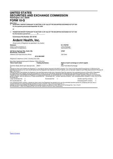 Thumbnail Ardent Health 10-Q Quarterly Report FY2025 