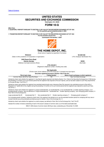 Thumbnail Home Depot 10-Q Quarterly Report FY2025 