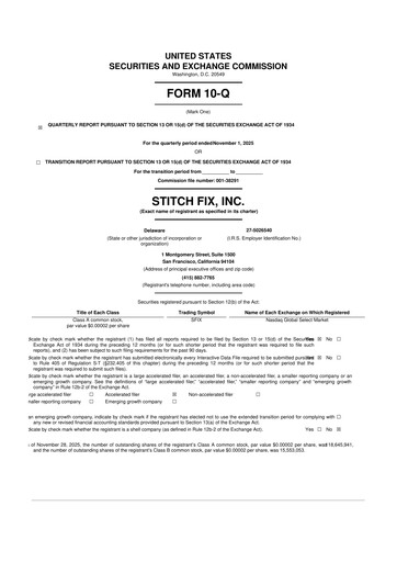 Thumbnail Stitch Fix
 10-Q Quarterly Report FY2026 