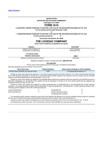 Thumbnail LoveSac
 10-Q Quarterly Report FY2026 