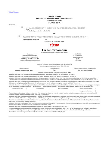Thumbnail Ciena 10-K Annual Report 2025