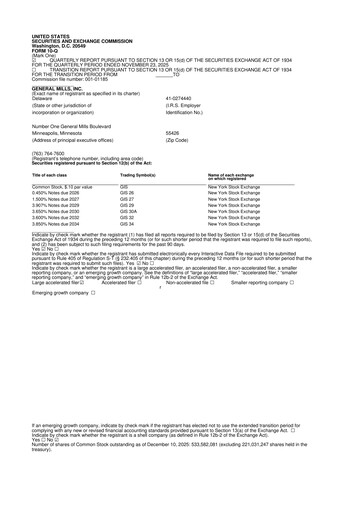 Thumbnail General Mills 10-Q Quarterly Report FY2026 