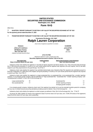 Thumbnail Ralph Lauren 10-Q Quarterly Report FY2026 