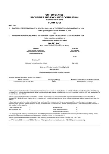 Miniature Bark, Inc. 10-Q Rapport trimestriel 2026 