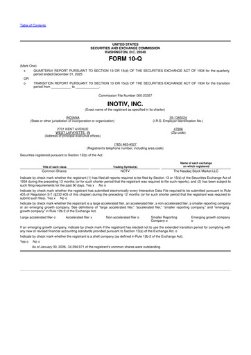 Miniature Inotiv 10-Q Rapport trimestriel 2026 