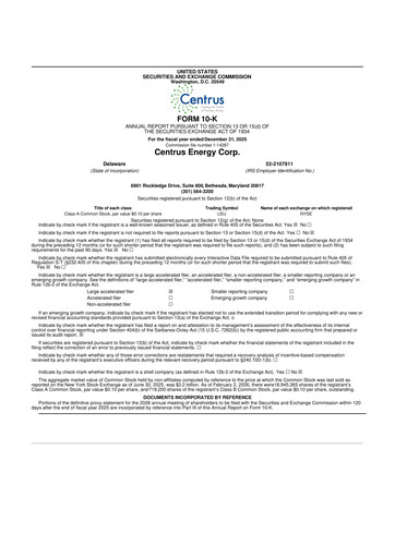 Miniature Centrus Energy 10-K Rapport annuel 2025