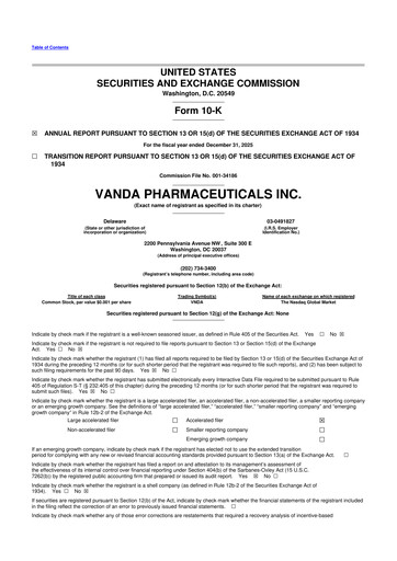 Thumbnail Vanda Pharmaceuticals 10-K Annual Report 2025