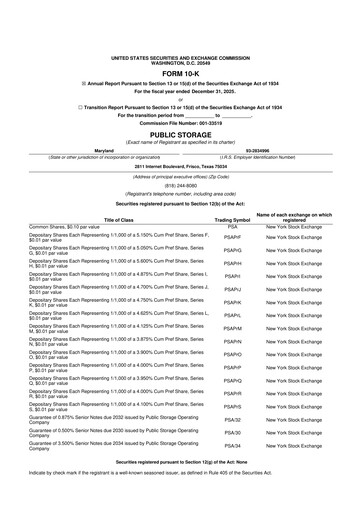Thumbnail Public Storage 10-K Annual Report 2025