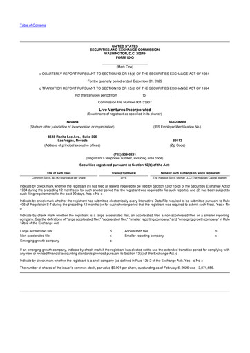 Thumbnail Live Ventures 10-Q Quarterly Report FY2026 