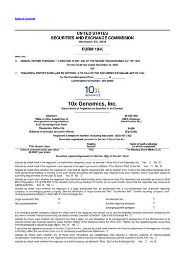 Miniature 10x Genomics
 10-K Rapport annuel 2025