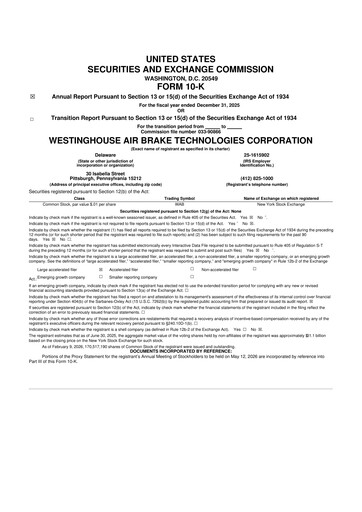 Thumbnail Wabtec 10-K Annual Report 2025