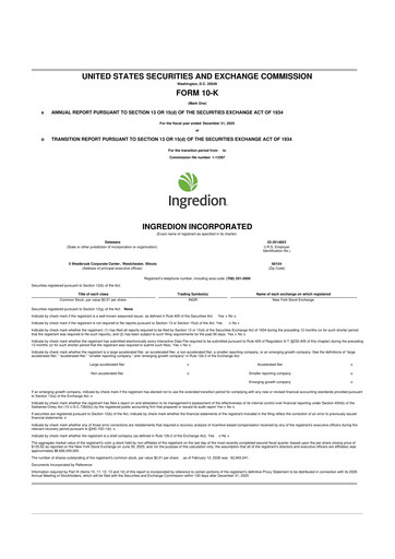 Thumbnail Ingredion 10-K Annual Report 2025