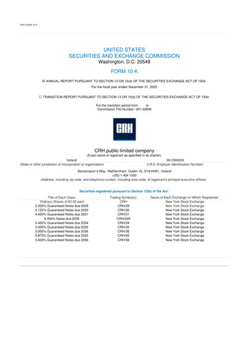 Thumbnail Cement Roadstone Holding
 10-K Annual Report 2025