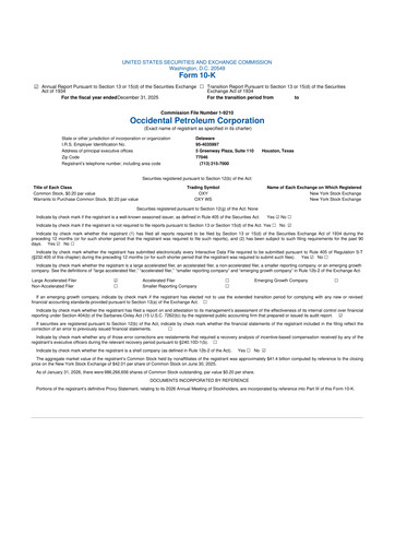 Thumbnail Occidental Petroleum 10-K Annual Report 2025