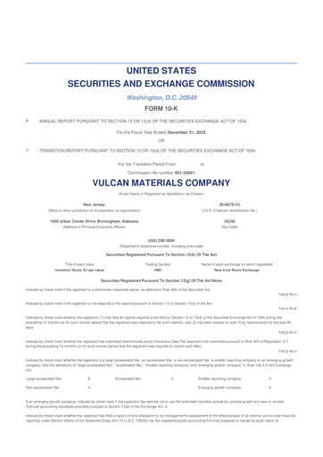 Thumbnail Vulcan Materials 10-K Annual Report 2025