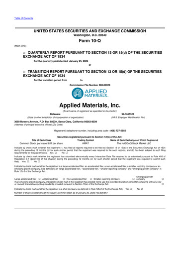 Thumbnail Applied Materials 10-Q Quarterly Report FY2026 