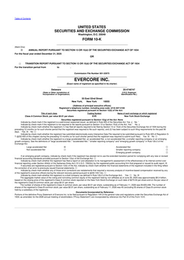 Thumbnail Evercore 10-K Annual Report 2025