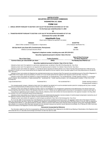 Thumbnail AdaptHealth 10-K Annual Report 