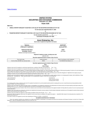 Thumbnail Axon Enterprise
 10-K Annual Report 2025