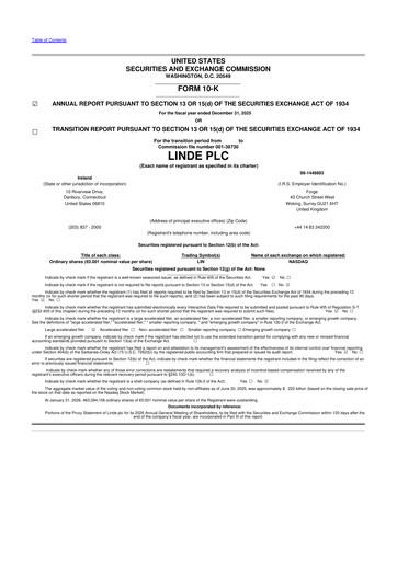 Thumbnail Linde 10-K Annual Report 2025