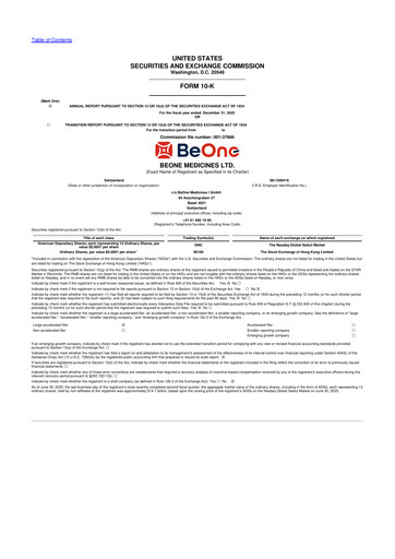 Thumbnail BeOne Medicines 10-K Annual Report 2025