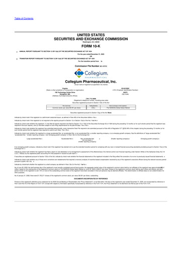 Miniature Collegium Pharmaceutical
 10-K Rapport annuel 2025