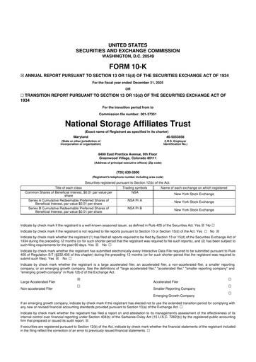 Thumbnail National Storage Affiliates Trust
 10-K Annual Report 2025