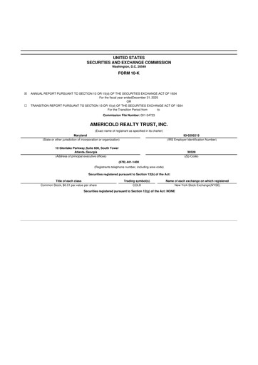 Thumbnail Americold 10-K Annual Report 