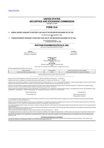 Thumbnail Rhythm Pharmaceuticals 10-K Annual Report 2025