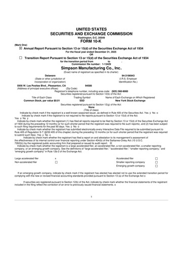 Vorschaubild Simpson Manufacturing Company
 10-K Jahresbericht 2025