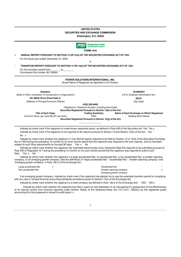 Thumbnail Power Solutions International 10-K Annual Report 2025
