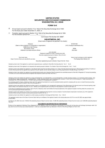 Thumbnail iHeartMedia
 10-K Annual Report 2025